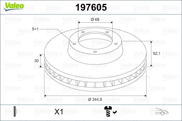 Valeo 197605 - Тормозной диск autospares.lv