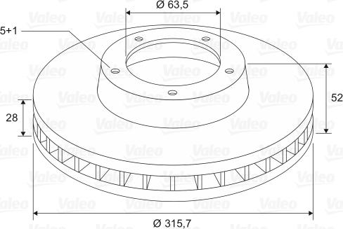 Valeo 197616 - Тормозной диск autospares.lv