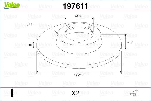 Valeo 197611 - Тормозной диск autospares.lv