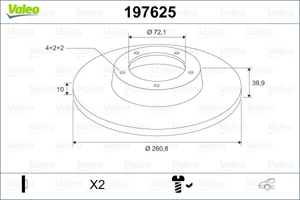 Valeo 197625 - Тормозной диск autospares.lv