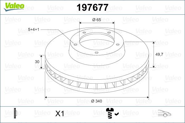 Valeo 197677 - Тормозной диск autospares.lv