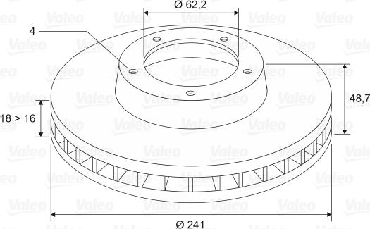 Valeo 197096 - Тормозной диск autospares.lv