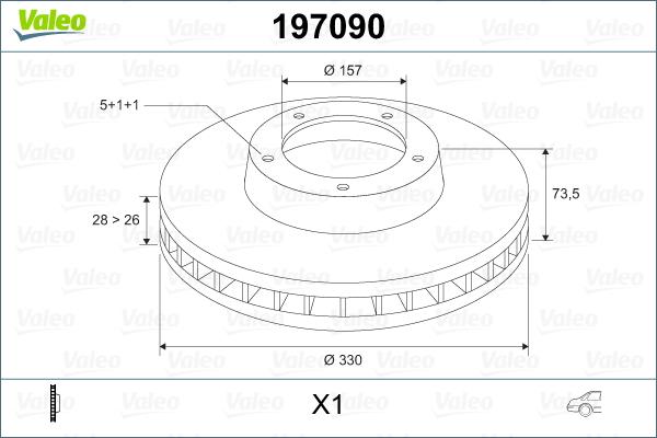 Valeo 197090 - Тормозной диск autospares.lv