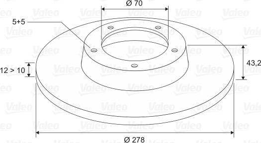 Valeo 197098 - Тормозной диск autospares.lv