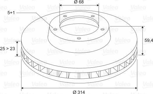 Valeo 197052 - Тормозной диск autospares.lv