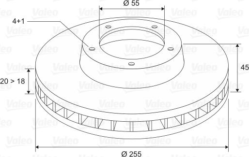 Valeo 197063 - Тормозной диск autospares.lv