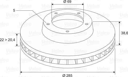 Valeo 197067 - Тормозной диск autospares.lv