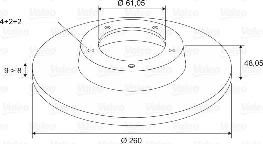 Valeo 197014 - Тормозной диск autospares.lv