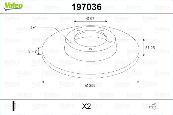 Valeo 197036 - Тормозной диск autospares.lv