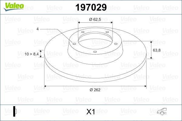 Valeo 197029 - Тормозной диск autospares.lv