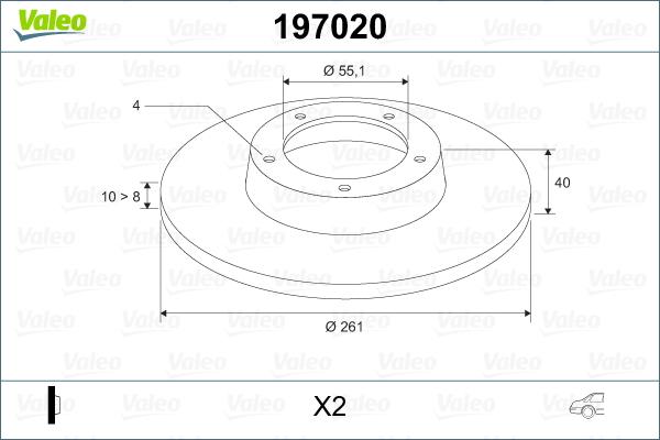 Valeo 197020 - Тормозной диск autospares.lv