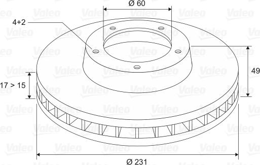 Valeo 197163 - Тормозной диск autospares.lv