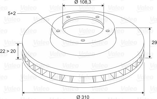 Valeo 197162 - Тормозной диск autospares.lv