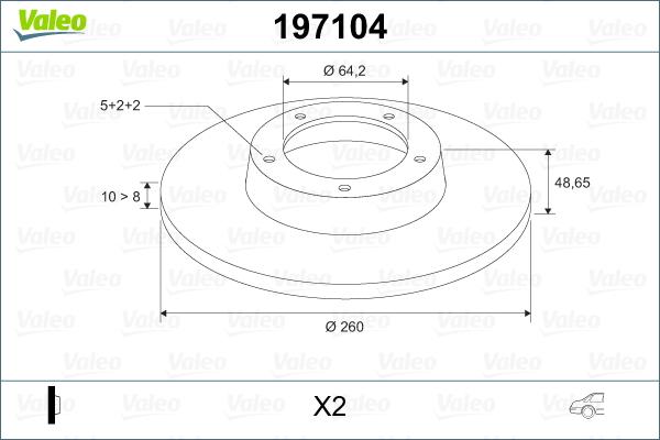 Valeo 197104 - Тормозной диск autospares.lv