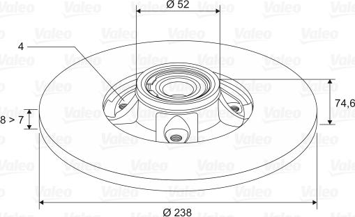 Valeo 197119 - Тормозной диск autospares.lv