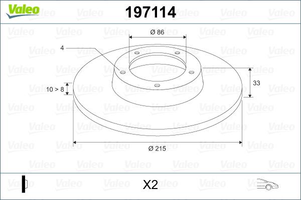 Valeo 197114 - Тормозной диск autospares.lv