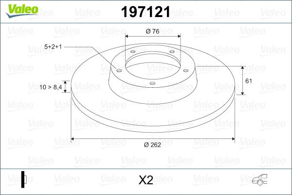 Valeo 197121 - Тормозной диск autospares.lv