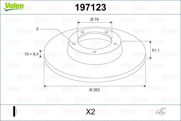 Valeo 197123 - Тормозной диск autospares.lv