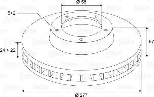 Valeo 297261 - Тормозной диск autospares.lv