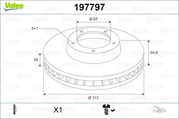 Valeo 197797 - Тормозной диск autospares.lv