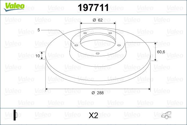 Valeo 197711 - Тормозной диск autospares.lv