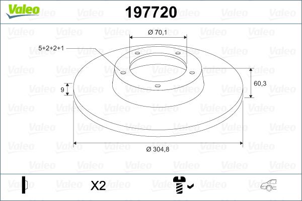 Valeo 197720 - Тормозной диск autospares.lv