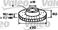 Valeo 186441 - Тормозной диск autospares.lv