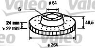 Valeo 186455 - Тормозной диск autospares.lv