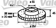 Valeo 186451 - Тормозной диск autospares.lv