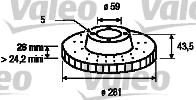 Valeo 186405 - Тормозной диск autospares.lv