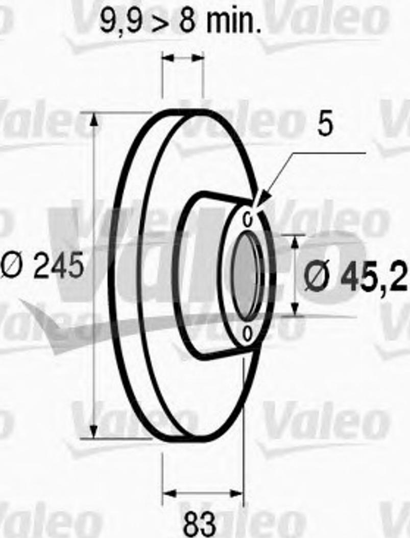 Valeo 186 410 - Тормозной диск autospares.lv