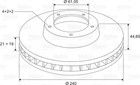 Valeo 186433 - Тормозной диск autospares.lv