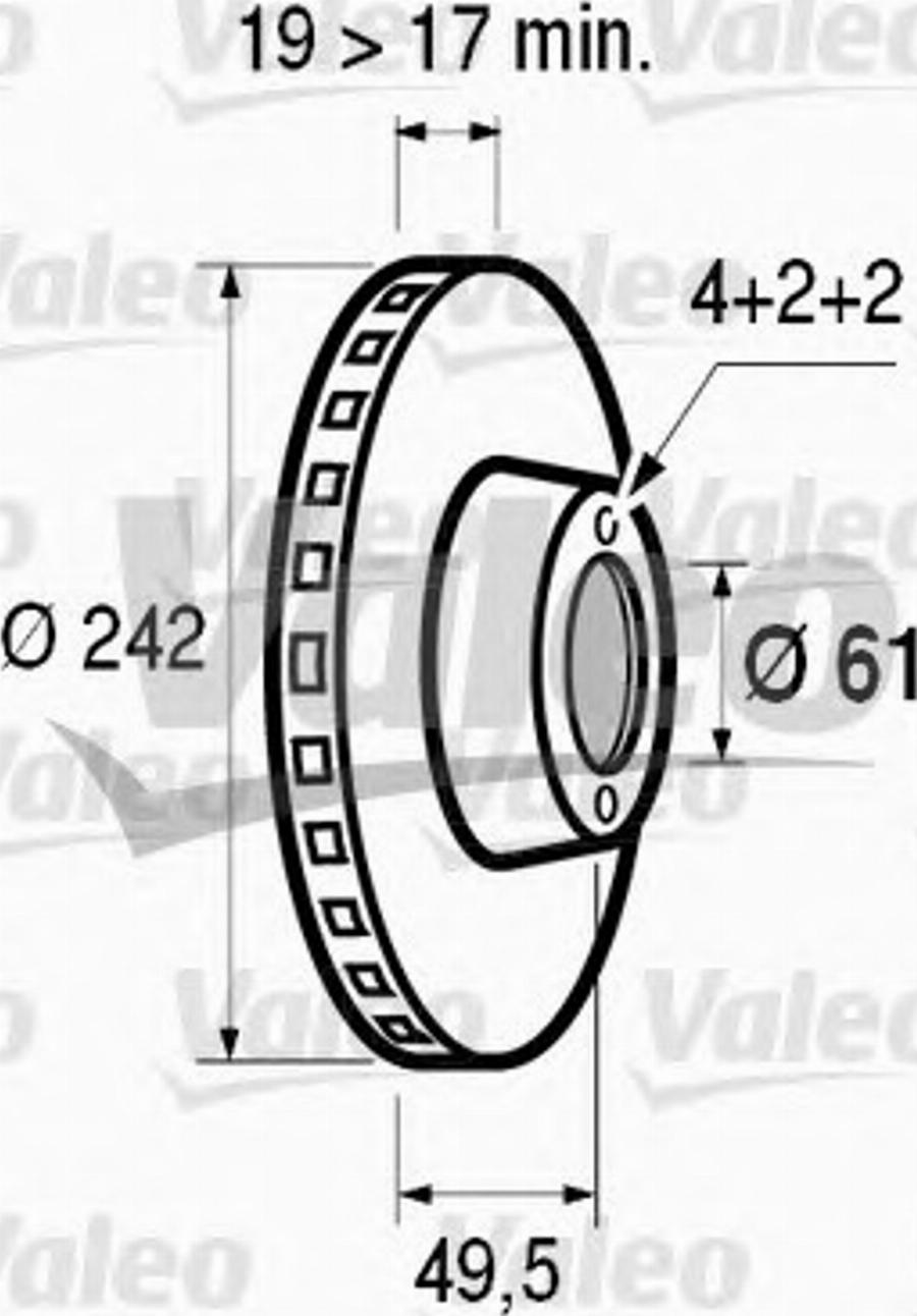 Valeo 186429 - Тормозной диск autospares.lv