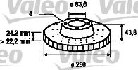 Valeo 186427 - Тормозной диск autospares.lv