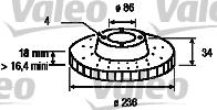 Valeo 186476 - Тормозной диск autospares.lv