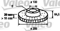 Valeo 186547 - Тормозной диск autospares.lv