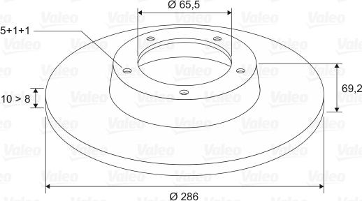 Valeo 186566 - Тормозной диск autospares.lv