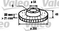 Valeo 186509 - Тормозной диск autospares.lv