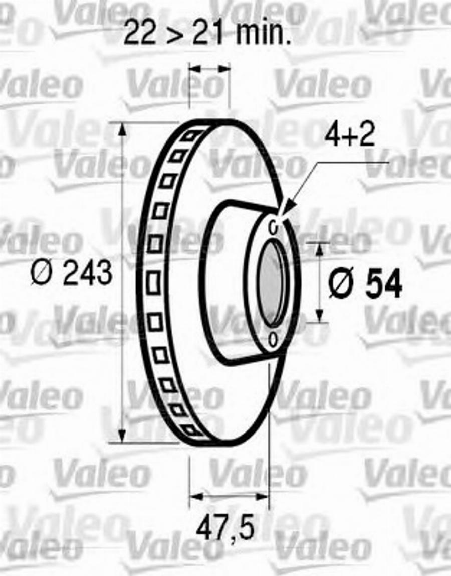 Valeo 186506 - Тормозной диск autospares.lv