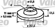 Valeo 186501 - Тормозной диск autospares.lv