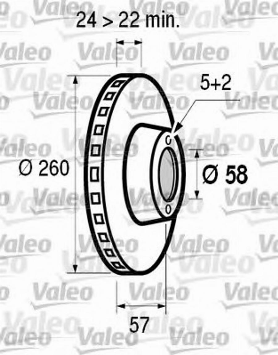 Valeo 186502 - Тормозной диск autospares.lv