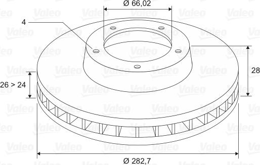 Valeo 186533 - Тормозной диск autospares.lv