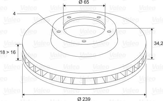 Valeo 186523 - Тормозной диск autospares.lv