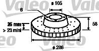 Valeo 186645 - Тормозной диск autospares.lv