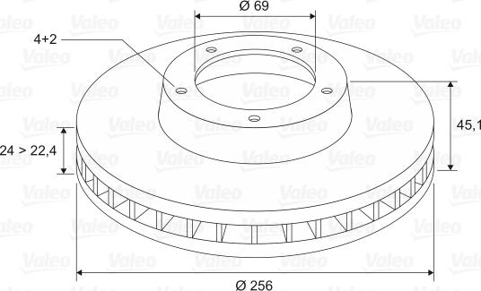 Valeo 186648 - Тормозной диск autospares.lv