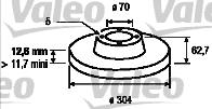 Valeo 186642 - Тормозной диск autospares.lv