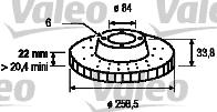 Valeo 186664 - Тормозной диск autospares.lv