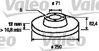 Valeo 186621 - Тормозной диск autospares.lv