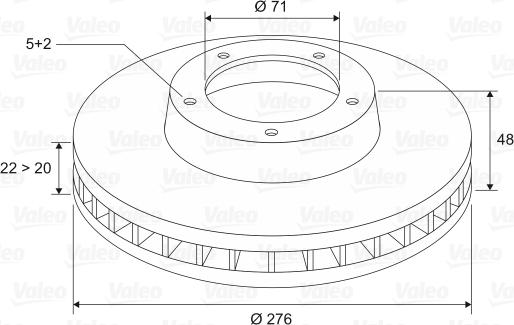 Valeo 186145 - Тормозной диск autospares.lv