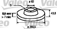 Valeo 186143 - Тормозной диск autospares.lv